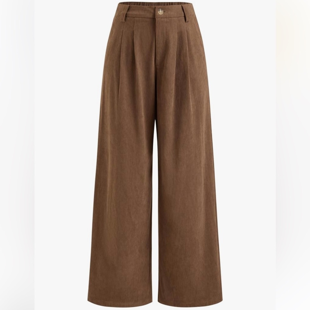 Elegant Brown Wide-Leg Pants